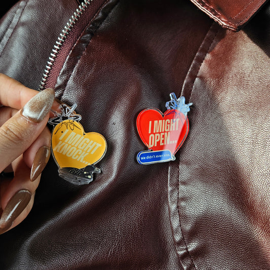 Duo de Pin's "I might Open" & "I might Knock" - Heated Rivalry